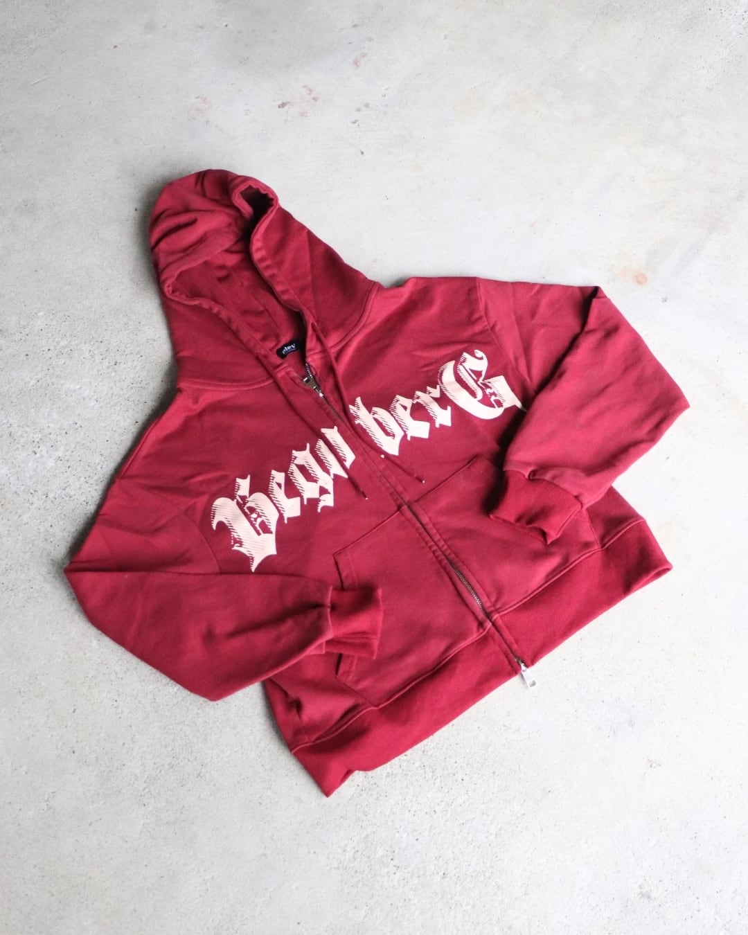 バックロゴショートジップパーカー(エンジ) el1539