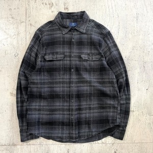 2000's light flannel ombre check shirt #G885