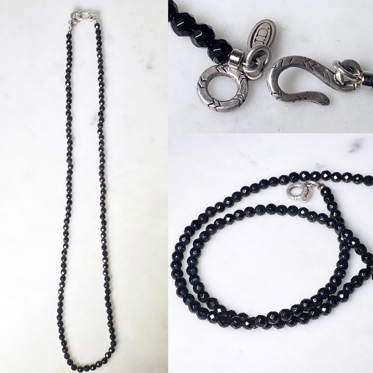 JUSTIN DAVIS onyx beads chain necklace