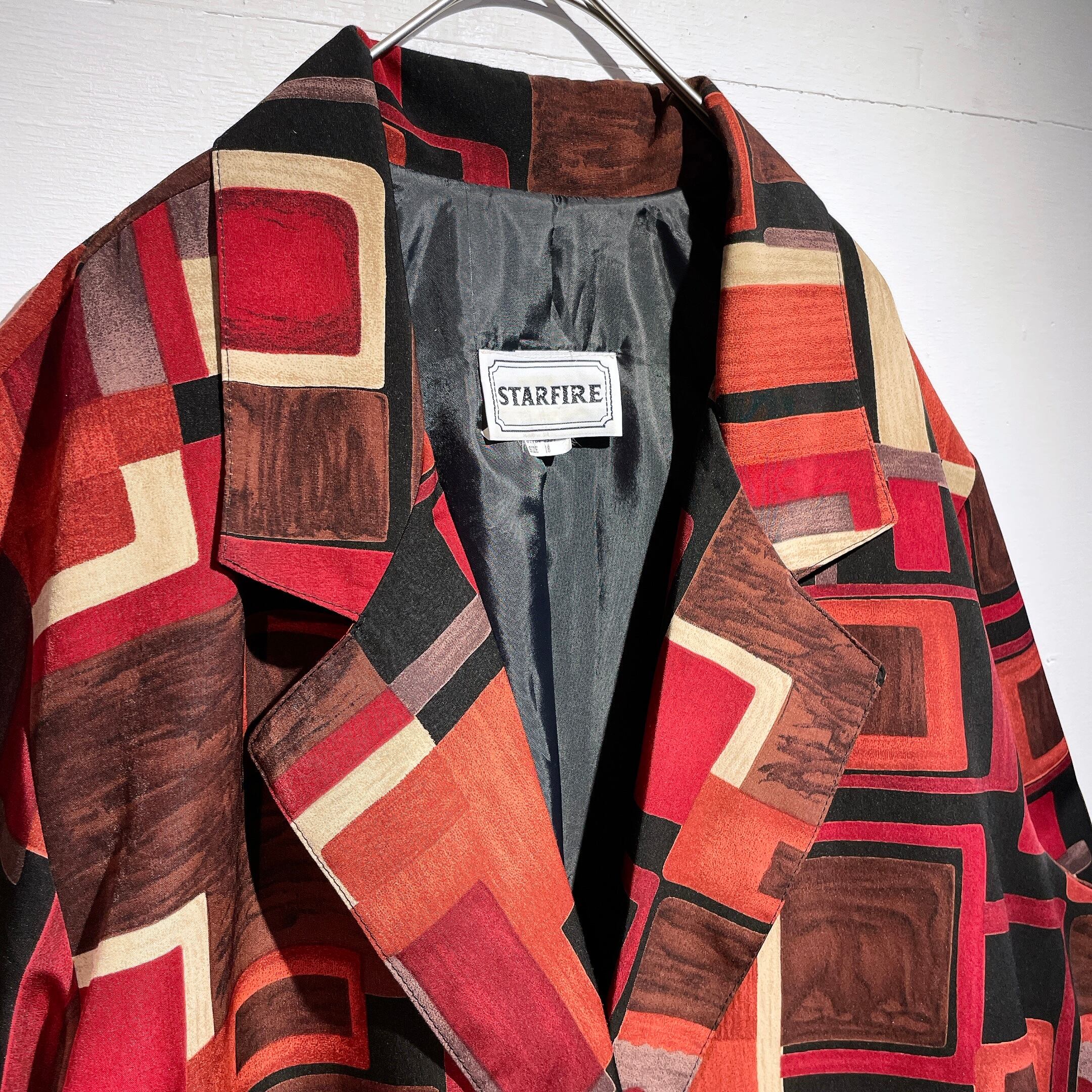 Dark contemporary art pattern design tailored jacket (made in Usa)