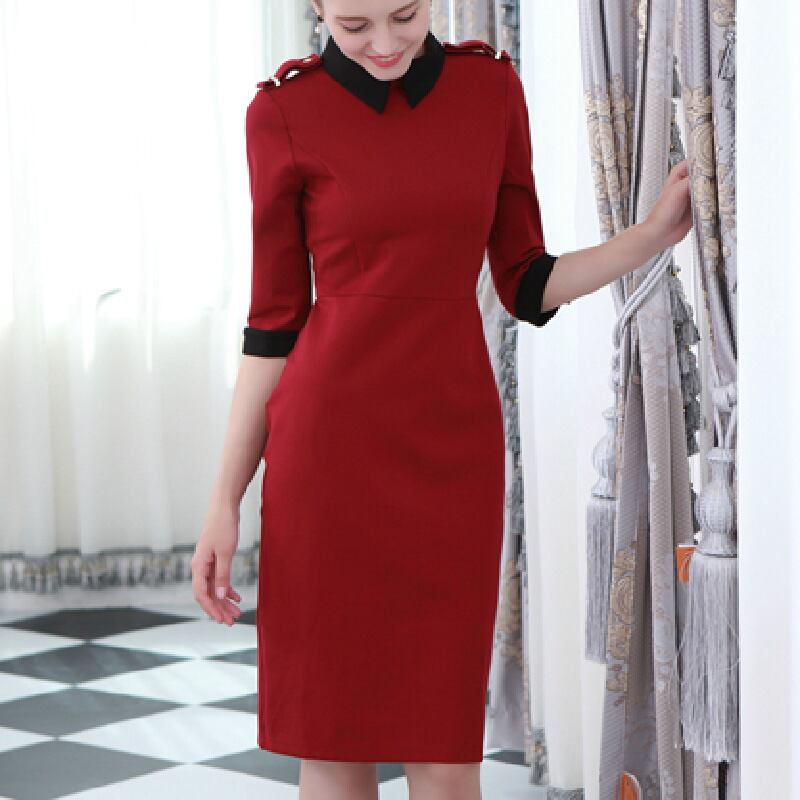 エポーレットシャツ風ワンピース