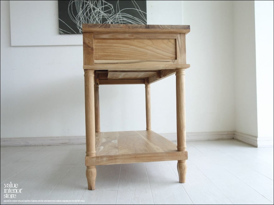 おもちページ／コンソールテーブル／木製ハンドメイド／受注製作作品 楽天市場】日進木工/WOL-205 オーク材 天然木 丸みのある北欧テイスト