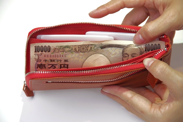 【TOC01】　一万円札が折らずに入る最小サイズの長財布「L字束入」（栃木レザー）