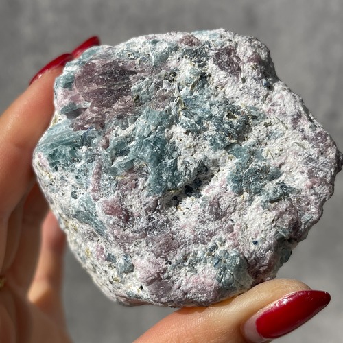 インド産　ルビー（コランダム）原石｜長石質マトリックス｜一点もの・UV反応あり