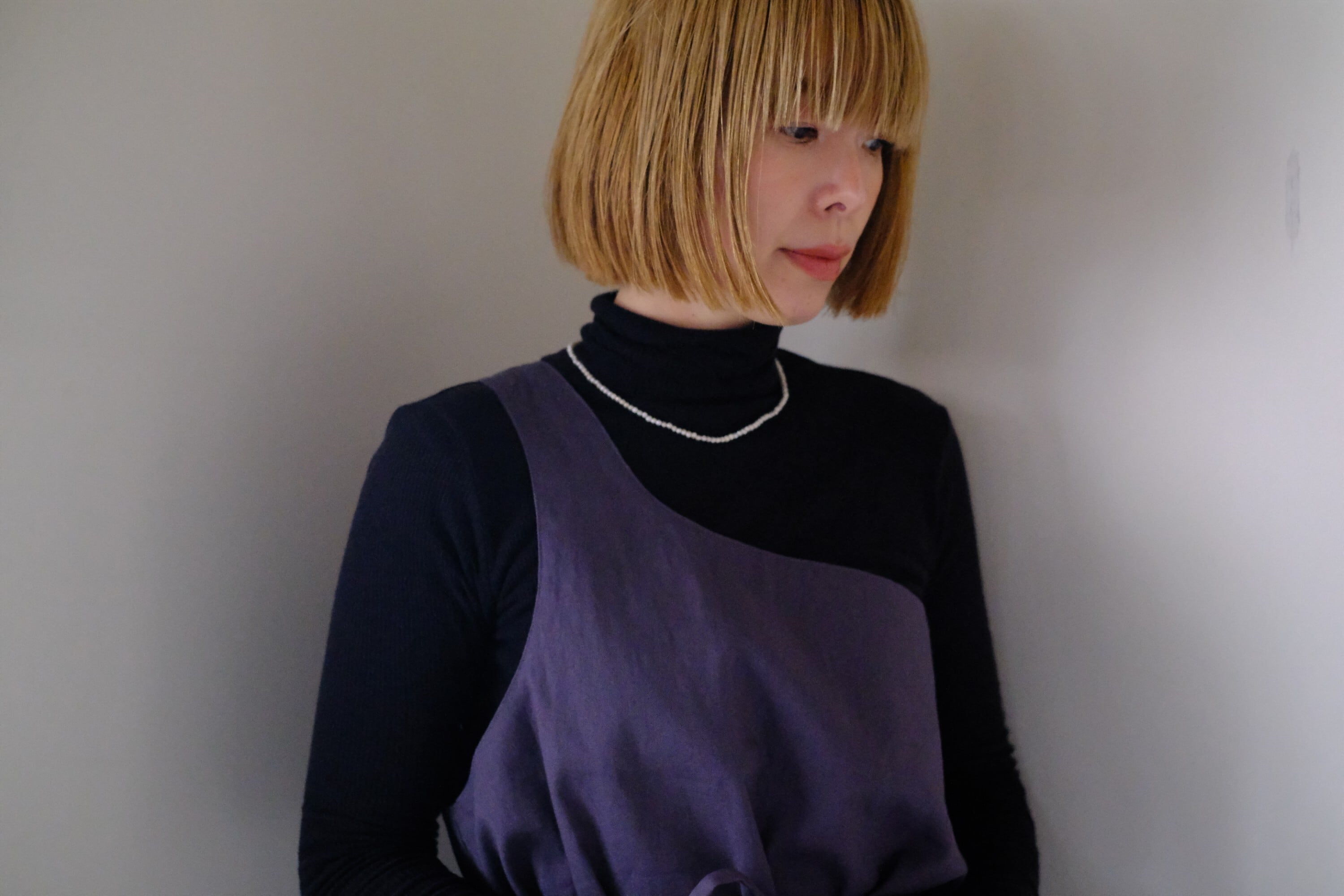 ワンショルダーワンピース cl-169