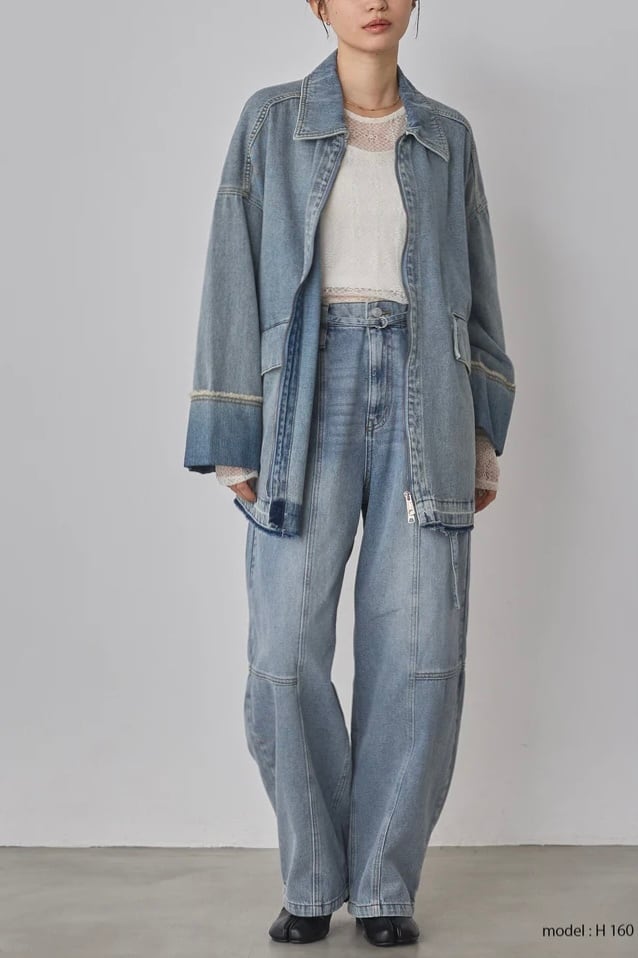 Denim Twill Midi Jacket デニムツイルミディジャケット Light Blue