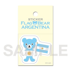 FLAG BEAR STICKER ＜ARGENTINA＞ アルゼンチン （小（S））