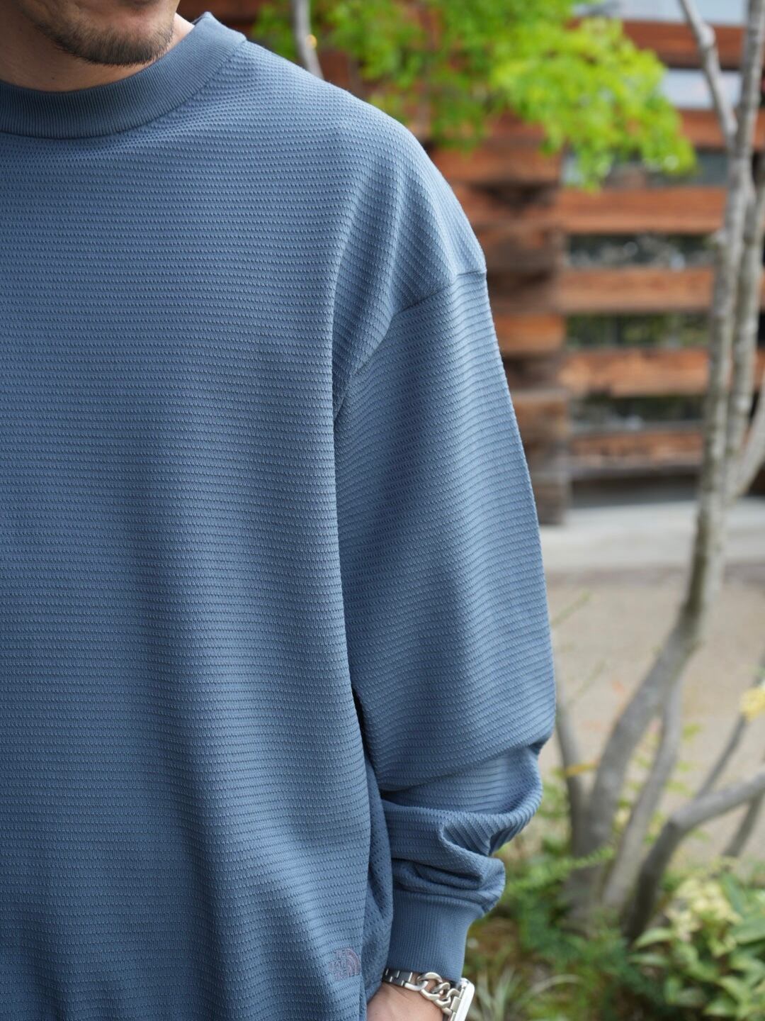 THE NORTH FACE ザ ノースフェイス【L/S Ripple Knit Crew】 | LARGE