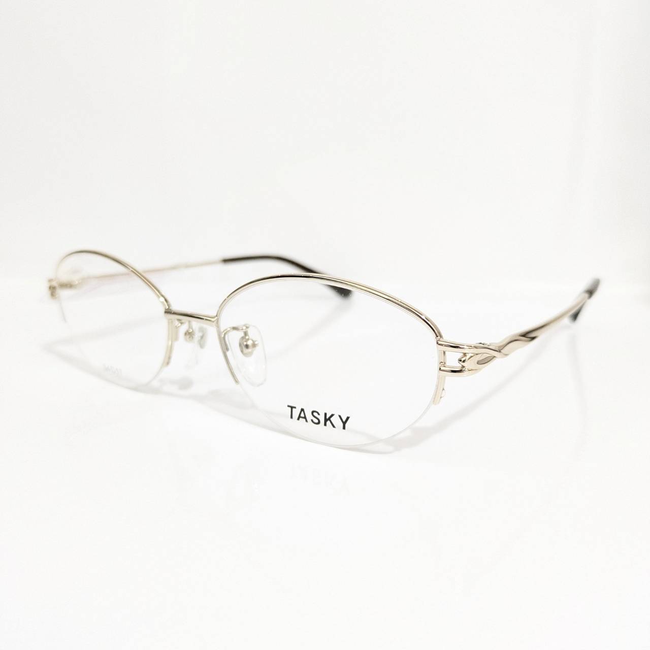 【TASKY】オーバルナイロールフレーム シルバー