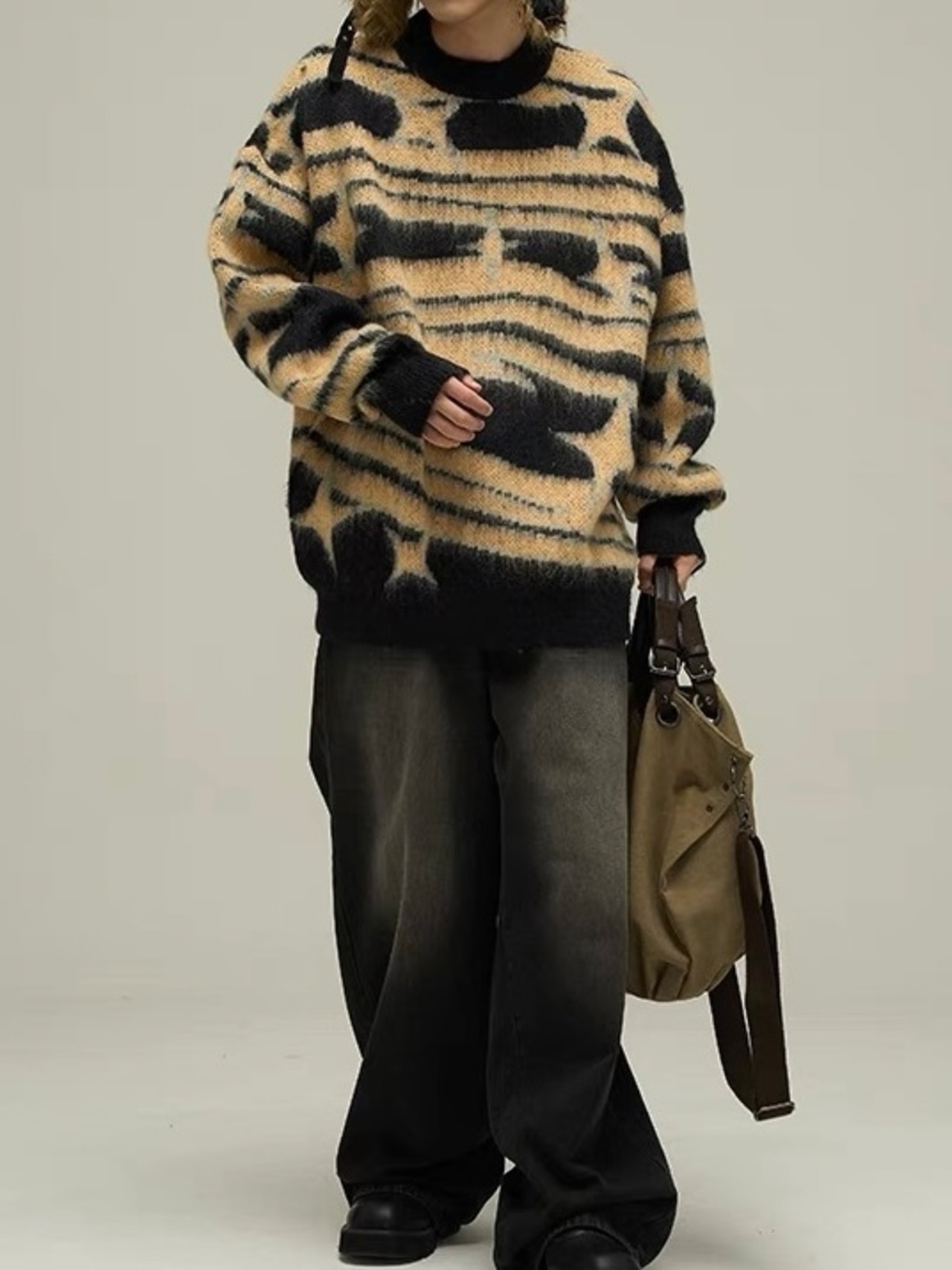 【PLANET STUDIO】star border mohair oversize knit
