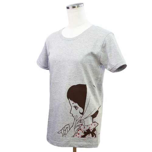 中原淳一 Tシャツ・スカーフ(ヘザーグレー) サイドプリント