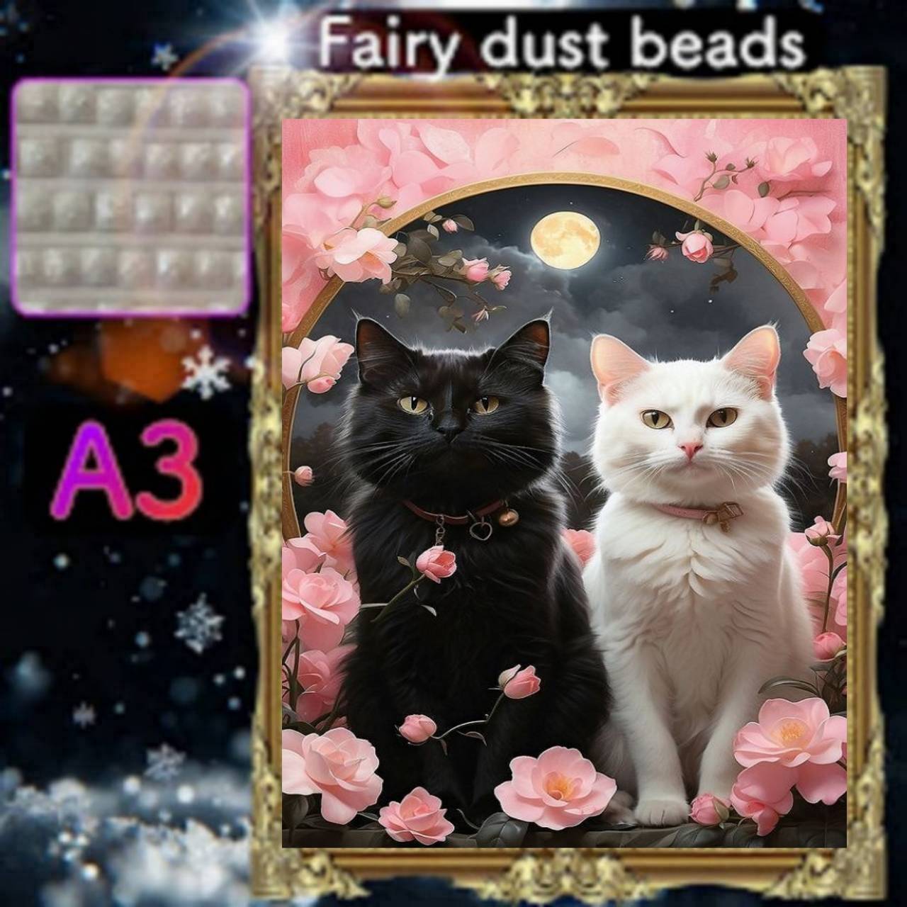 四角ビーズ(fairy1~3色入り)【fairydust-161】A3サイズ☆ダイヤモンドアート