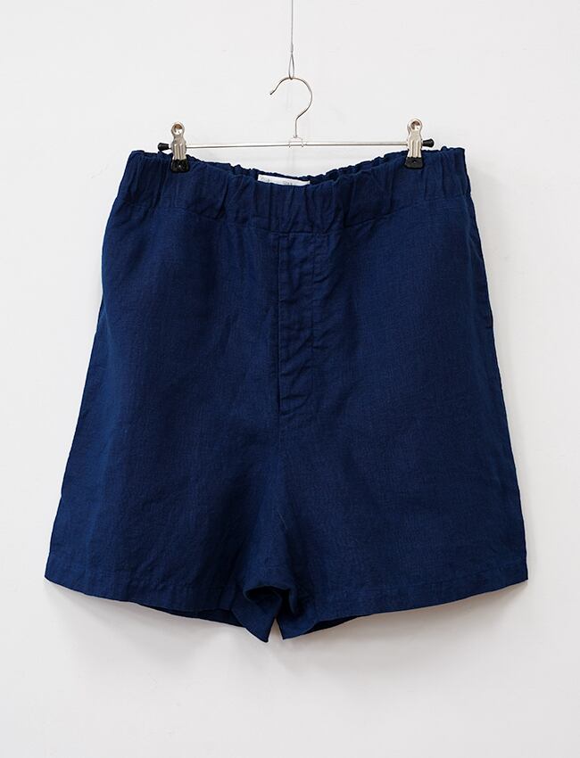 aulico 美品 LINEN SHORT PANTS ネイビー サイズL aulico : LINEN SHORT PANTS / NAVY | aulico