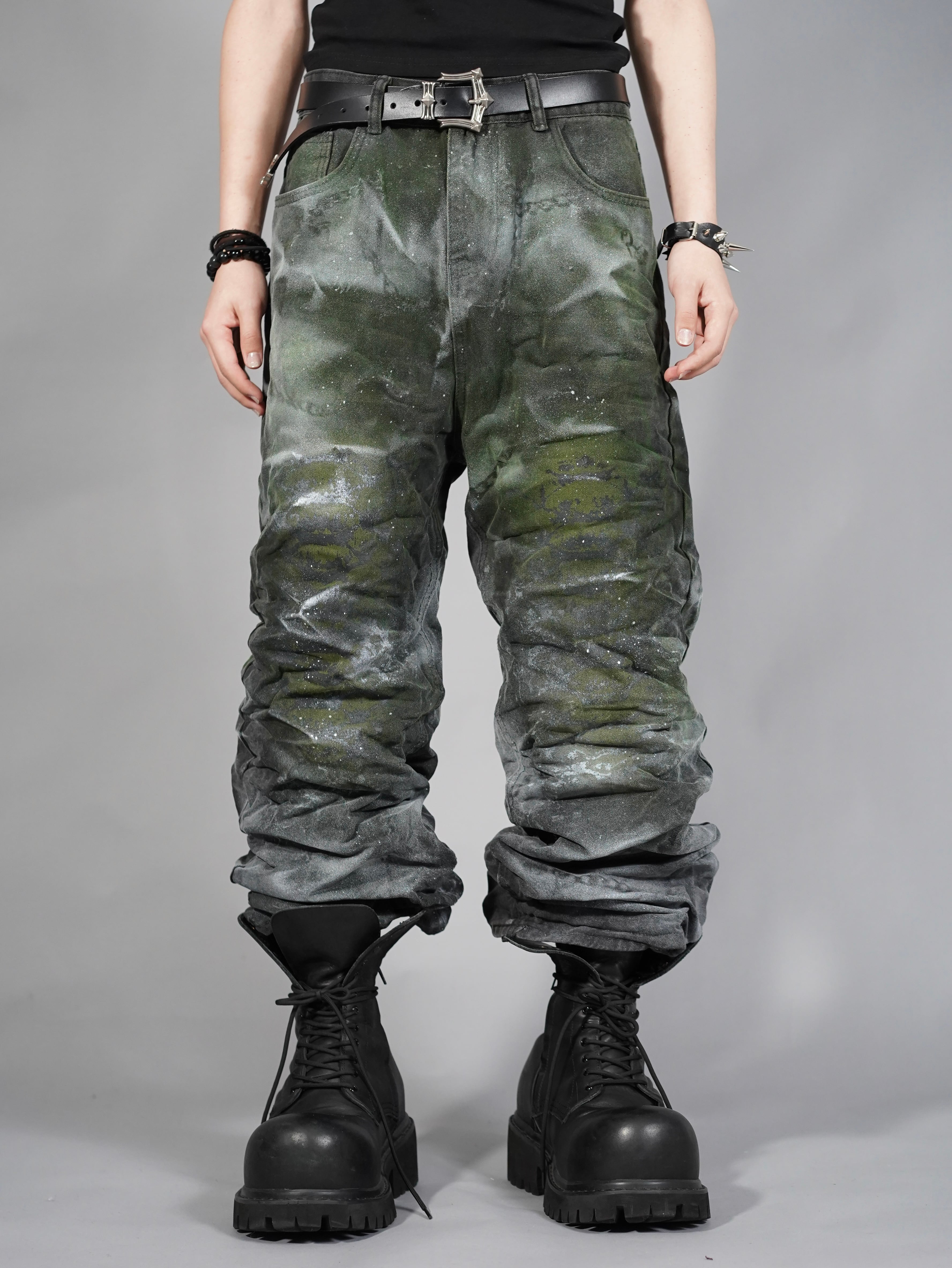 【RUPTIVEY/RTY】Stiff print denim pants ”黛昏”