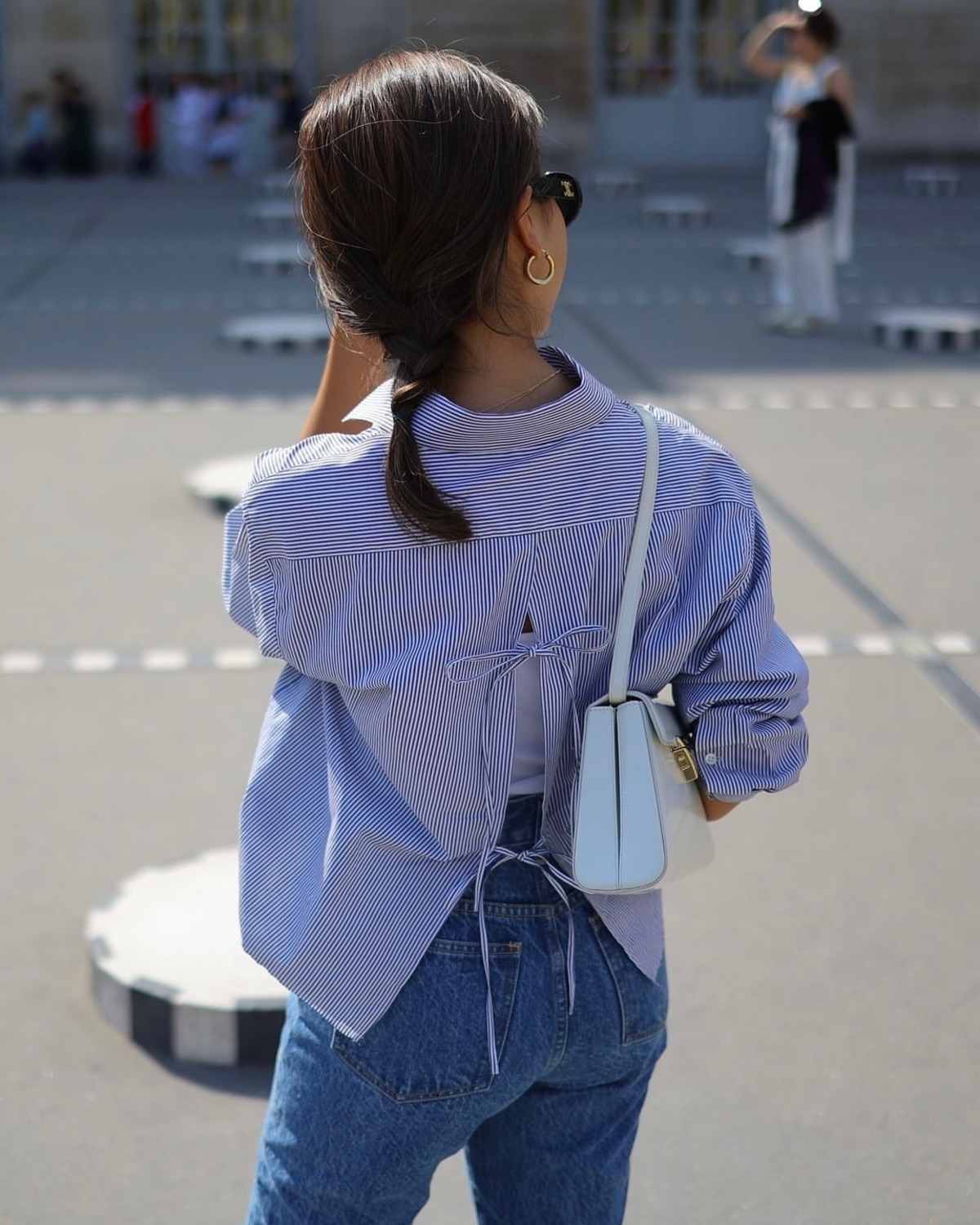 GPCF-515 Back Ribbon Blouse Stripe | gypsohila
