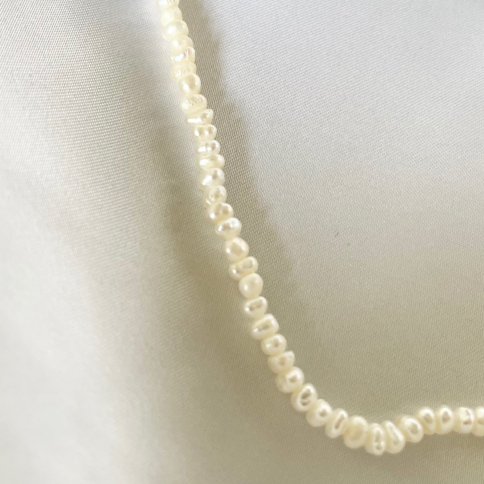 N-012 ウェディング アクセサリー【バロック パール ネックレス 3mm