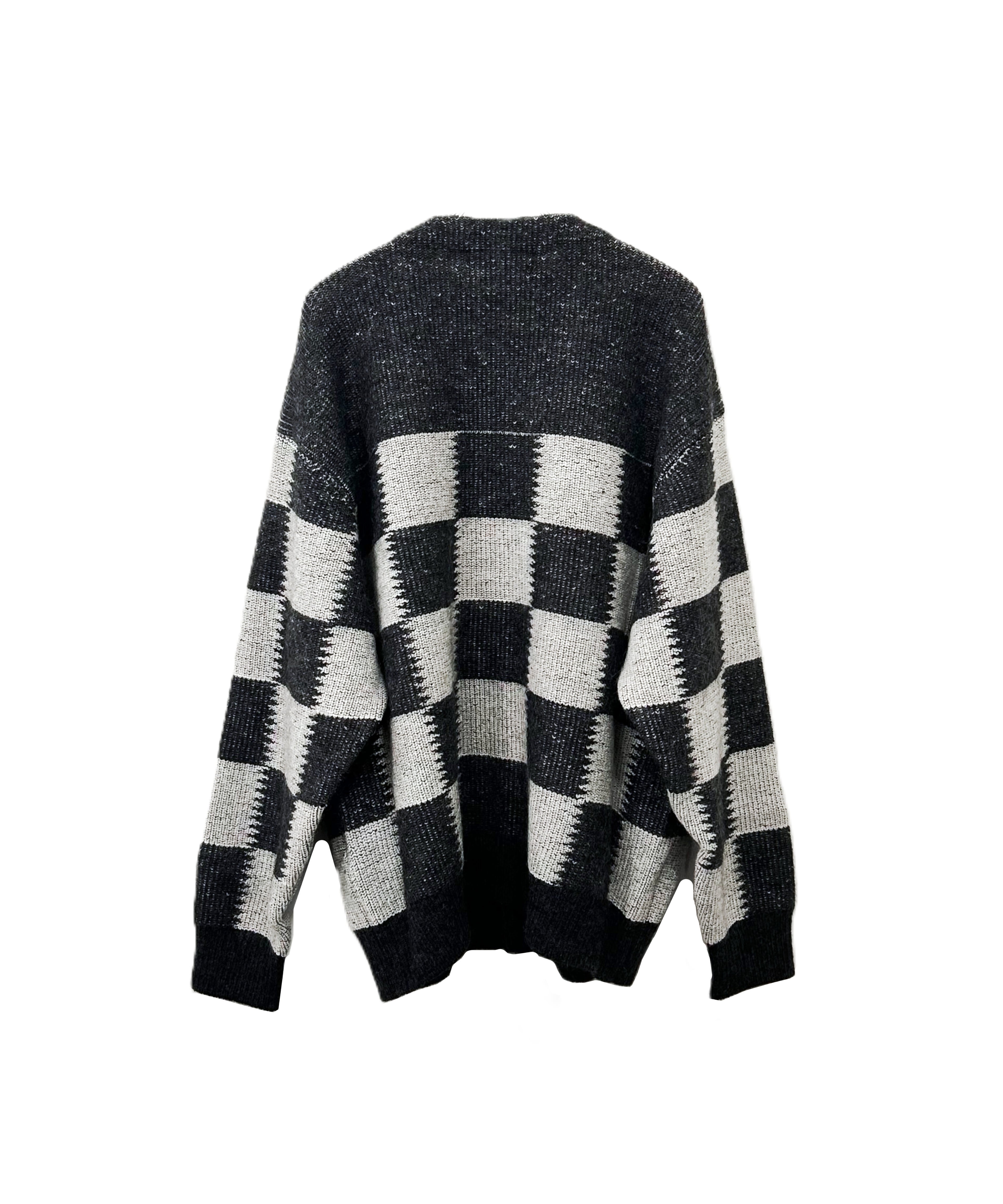 UNUSED / 23AW/カーディガン(厚手)/3/ウール/BLK/チェック/US2364// UNUSED / US2364 CHECKERED FLAG CARDIGAN (GRAY) | AfterSchool