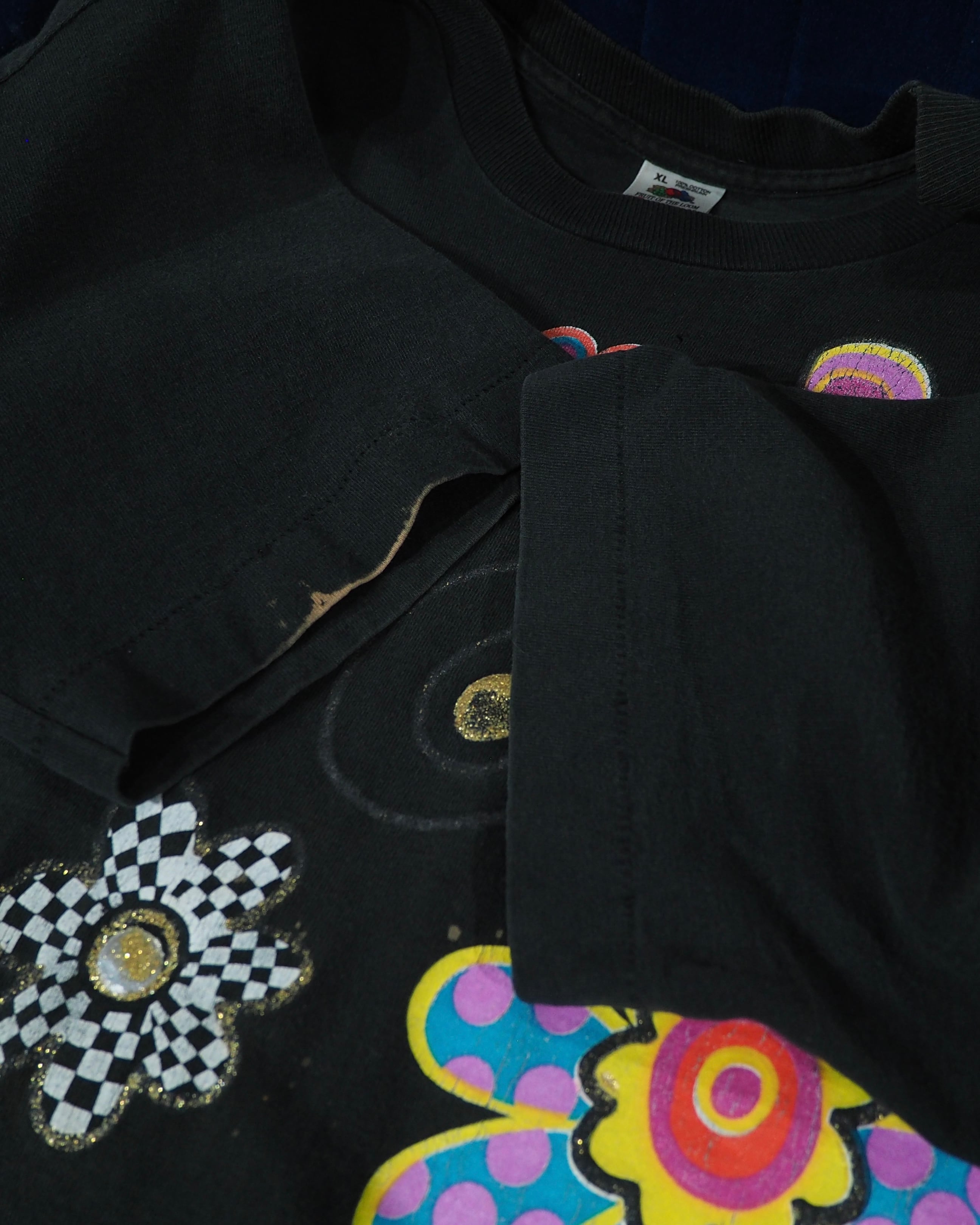 1990s " Special ‐ Made in USA " Colorful Flower Hand Painted vintage loose SS Tee
