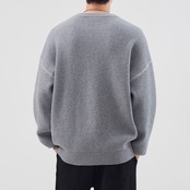 クルーネック コントラストステッチニット af0125