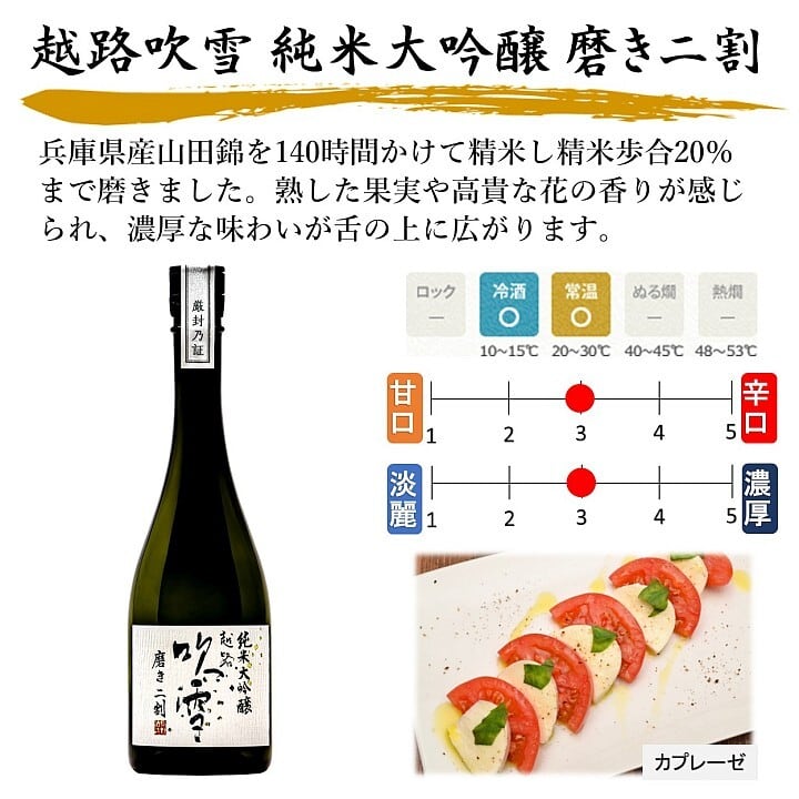 限定品】越路吹雪 純米大吟醸 磨き二割 720ml 桐箱入 日本酒 お酒 新潟