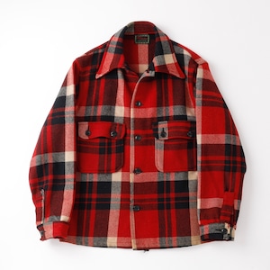 【美品】60s special vintage wool check flannel jacket big size mint condition made in USA ／ 60年代 ヴィンテージ ウール チェック フランネル ジャケット 実寸ML ヘビーネル  USA製  ミントコンディション レッド