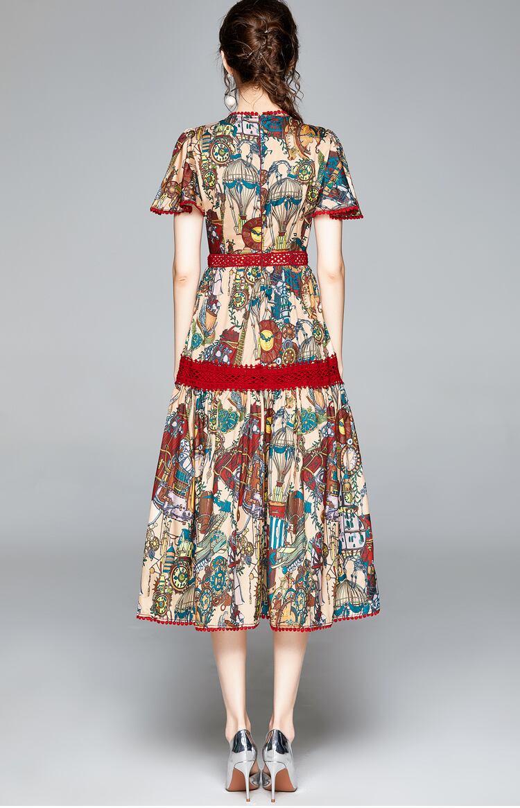 総柄 夏物 秋物 ワンピース 衣装 パーティー Ladies Summer Autumn One Piece Luxury Antoinette 総柄 夏物 秋物 ワンピース 衣装 パーティー Ladies Summer Autumn One Piece Luxury Antoinette