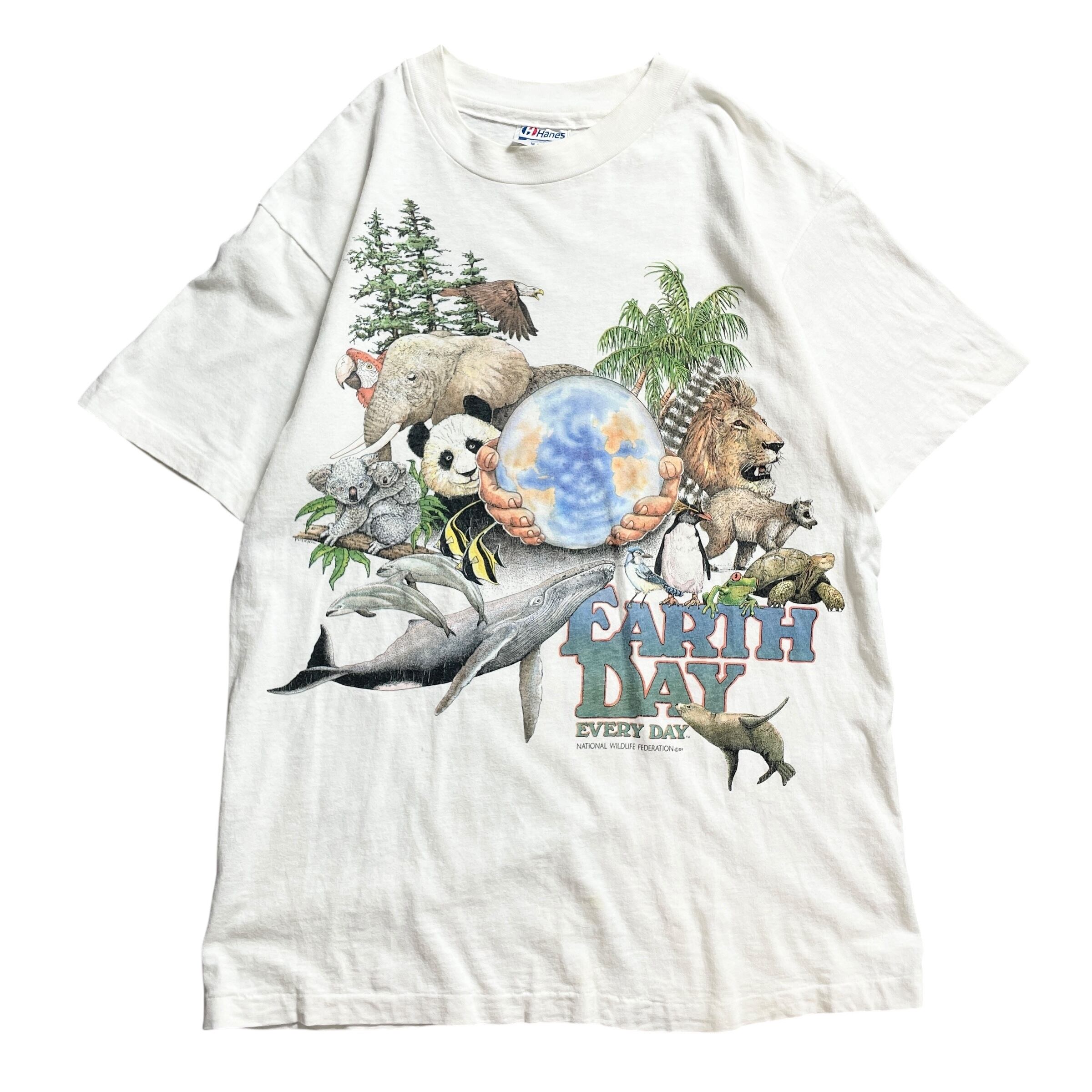 90s USA製 アニマル 動物 地球 vintage T-shirt