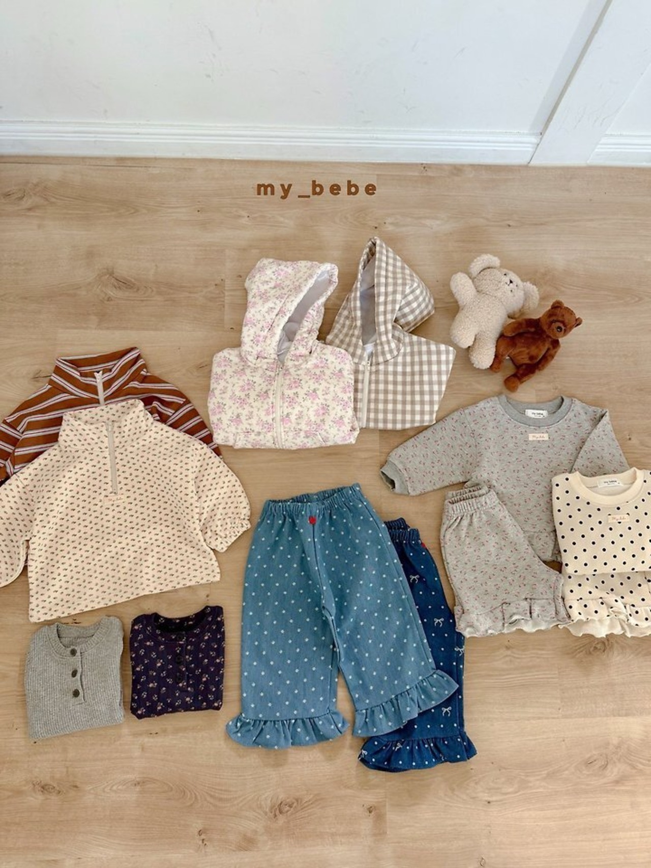 韓国子供服 / Mybebe / デニムフリルパンツ *XS~XL*