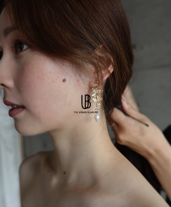 Fli?n 商品番号: AC0116 イヤリング ゴールド フラワー ウェディング アクセサリー