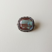 アンティークジュエリー スターリングシルバー サフィレット レクタングル レースピン ブローチ
