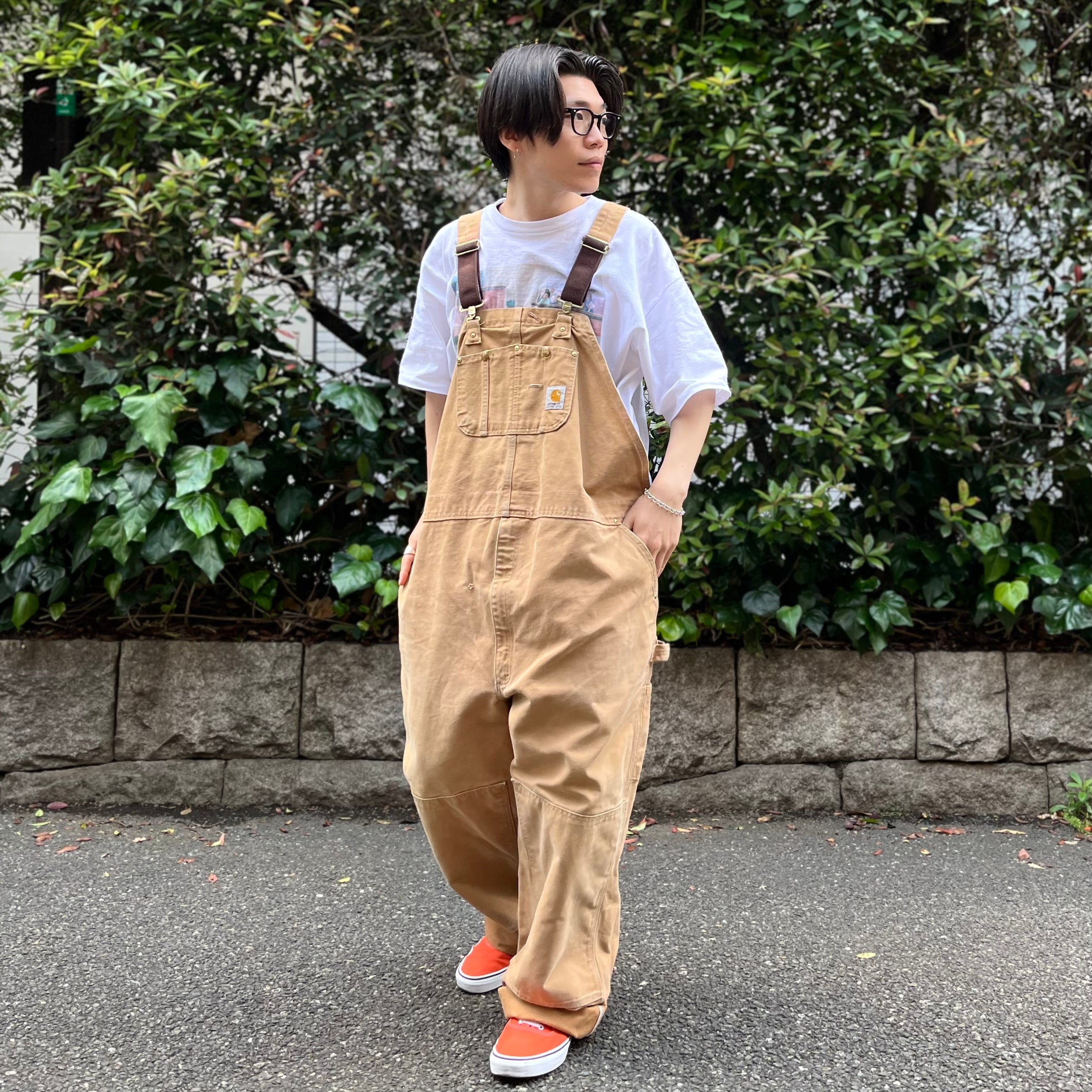 size : W54 L32【 Carhartt 】カーハート オーバーオール ダブルニー ダック地 ベージュ 古着 古着屋 高円寺 ビンテージ