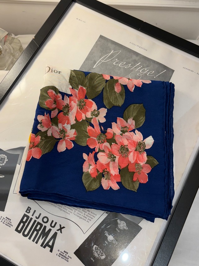 Christian Dior / vintage flower motif scarf.