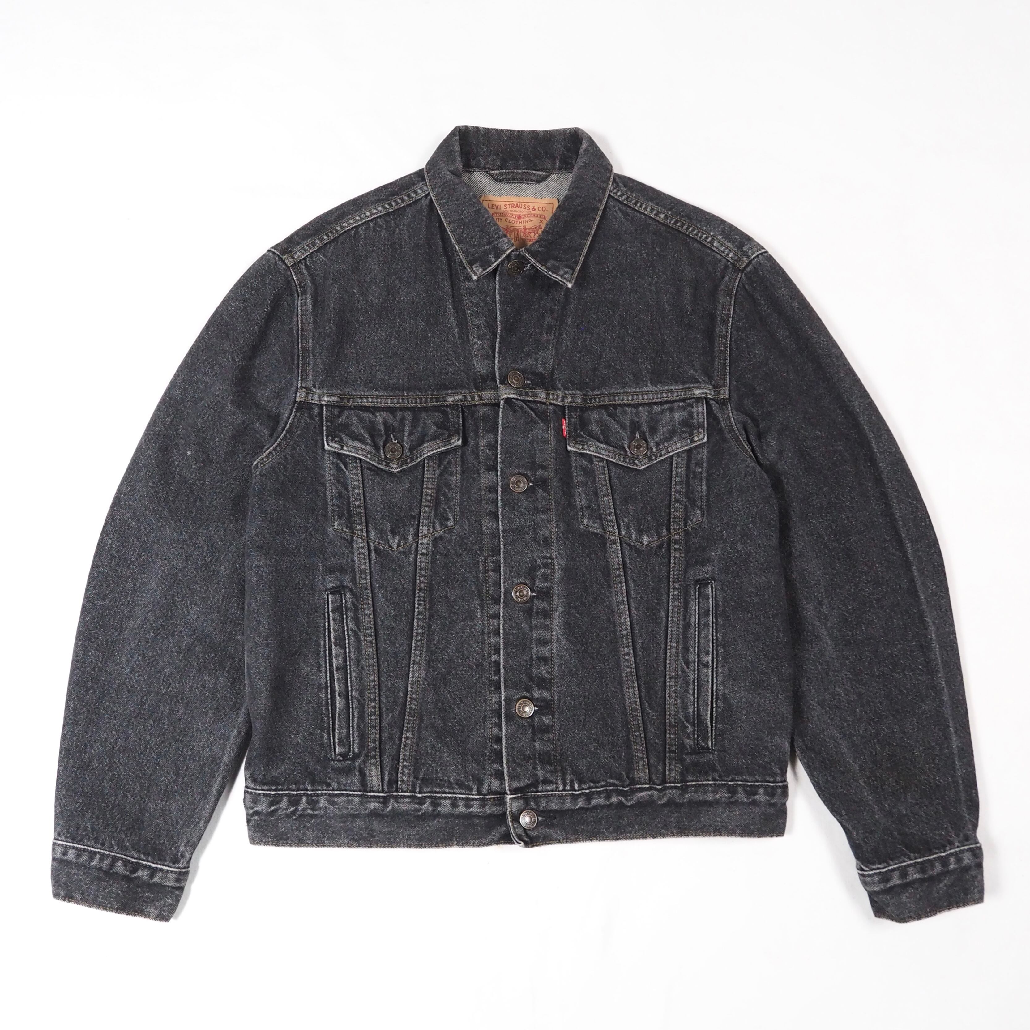 Levi's 70503-0258 black denim jacket M Euro 90's /ユーロリーバイス 先染めブラック デニムジャケット