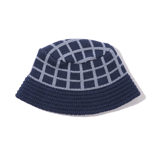 【Diaspora Skateboards】Grid Knit Bucket Hat(Navy)〈国内送料無料〉