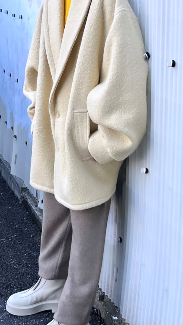 AURALEE   [BRUSHED ALPACA WOOL MELTON HALF COAT]