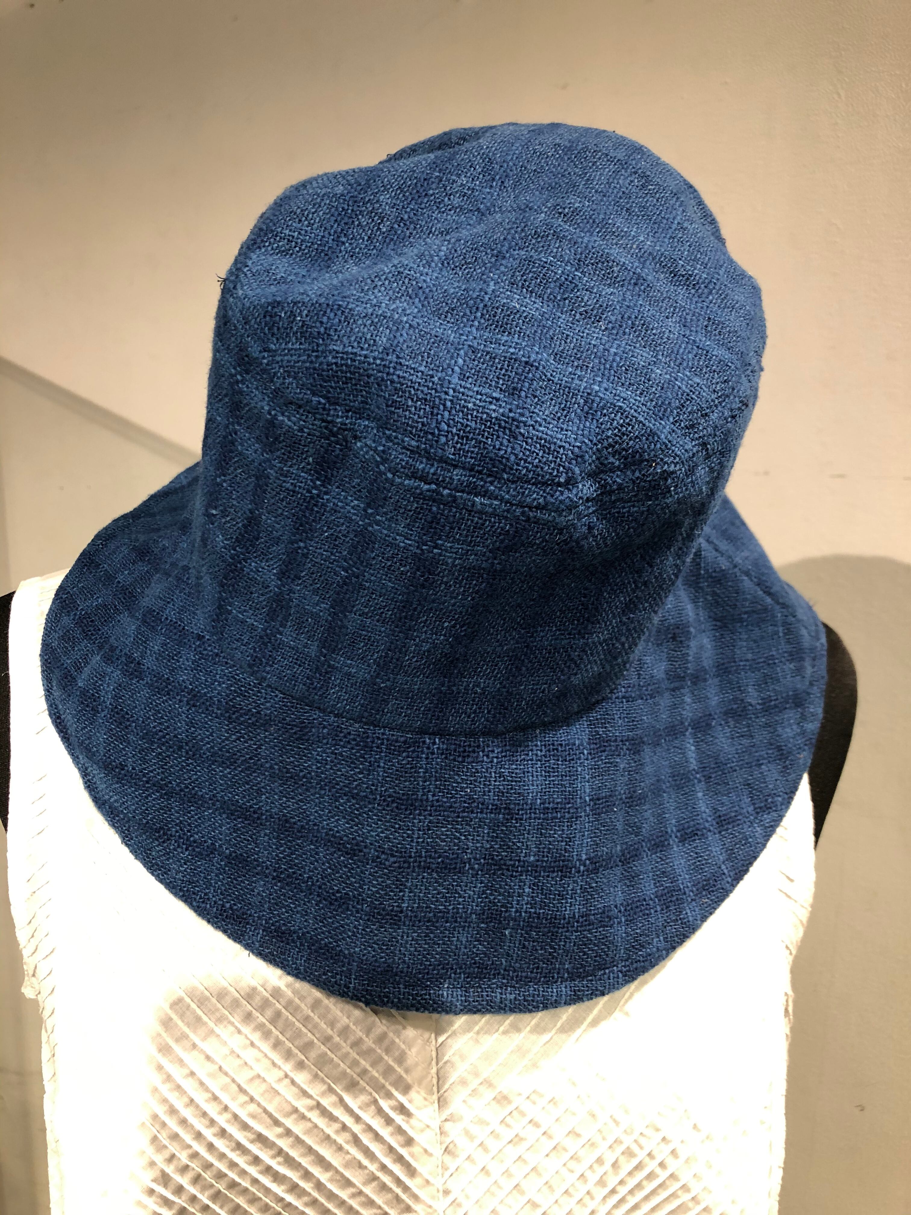 本藍染 レディース 手織り帽子 フリーサイズ 一点限り！   糸の心