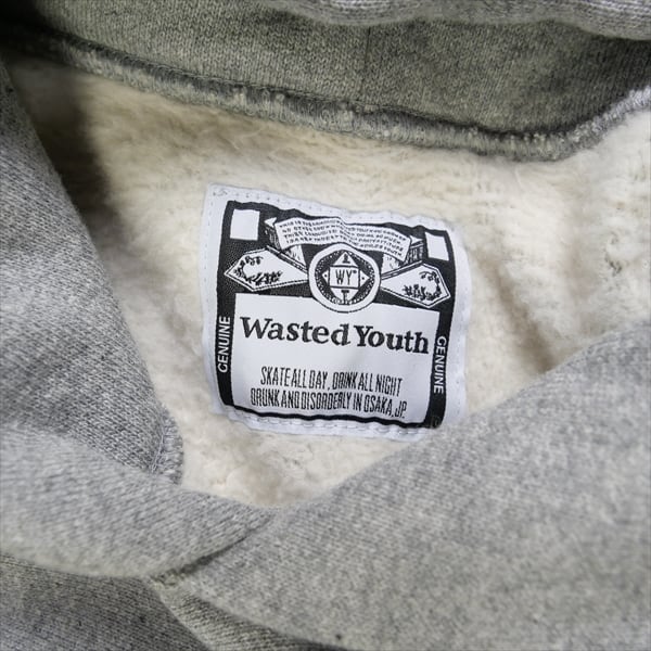 WASTED YOUTH  GREY LOGO HOODY