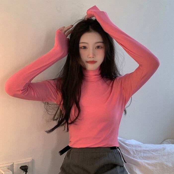 ニットセーター スプリングオータムホルターシャツ ロング 春物 秋物 1号婦人62077863773