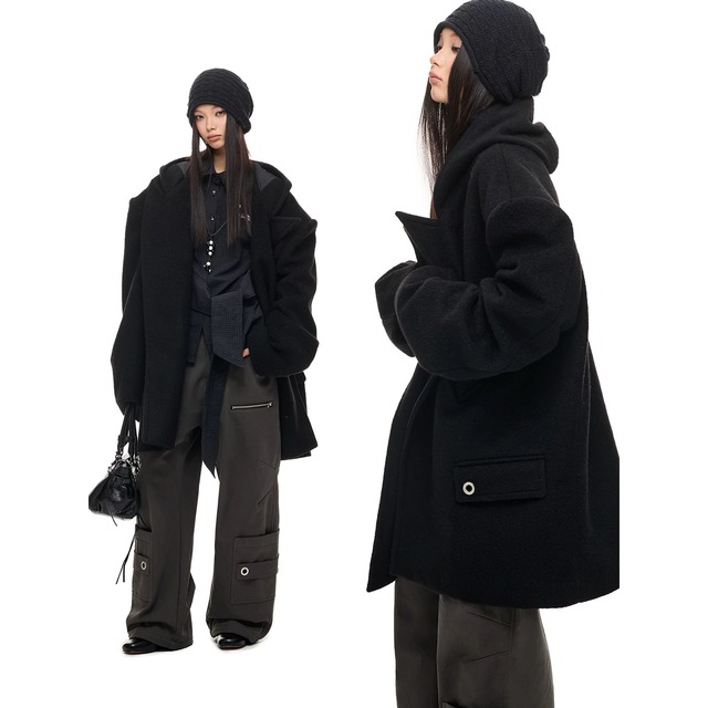 [JIKOO] Slimming Collar Fur Sweater Jacket