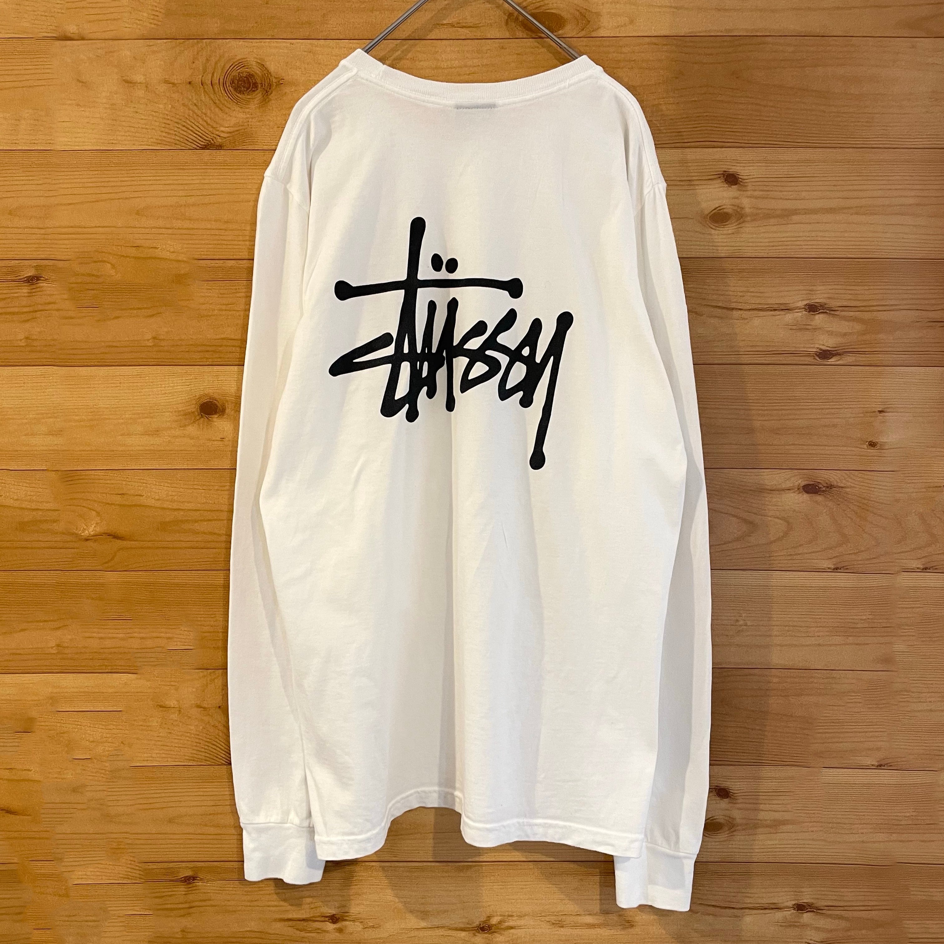 STUSSY ステューシー デカロゴ S メキシコ製ネイビー 長袖 ロンTシャツ