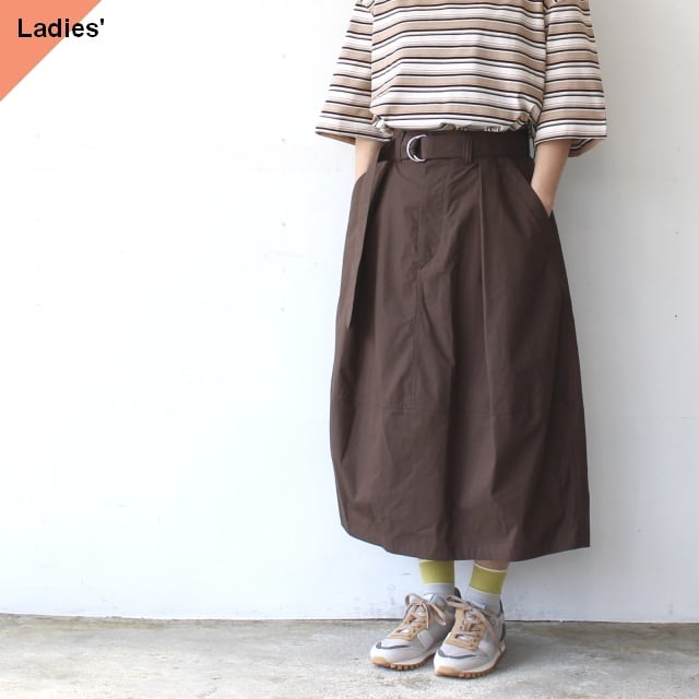 HAVERSACK ベルテッドコクーンスカート C/S-Typewriter Belted Cocoon Skirt (Brown)