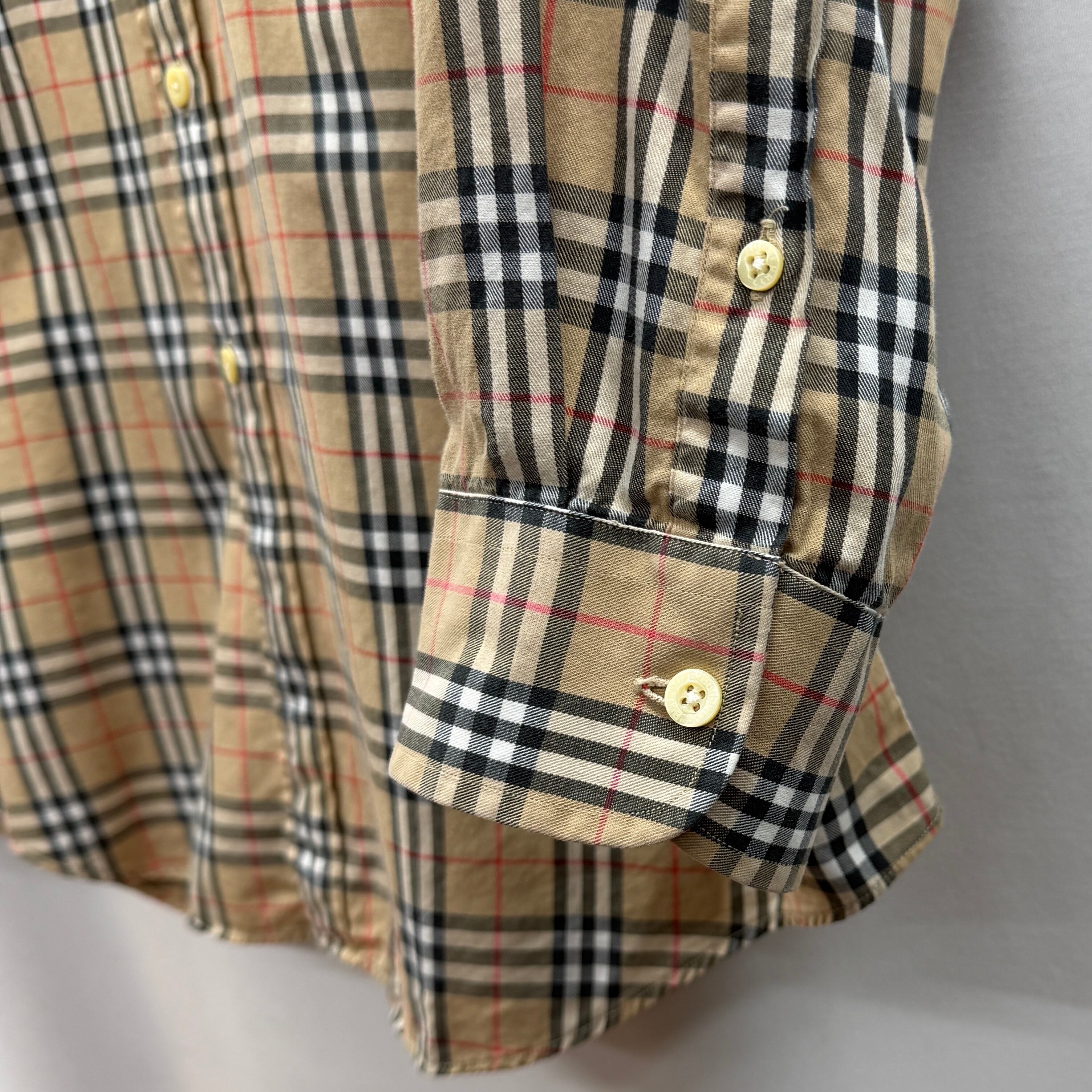 正規品英国製BURBERRYS 90年代ビンテージ長袖シャツ総柄バーバリー古着 BURBERRYS】 90s shirt バーバリー シャツ チェック ノバチェック | no