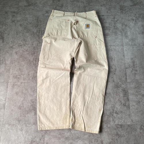 80s 星タグ USA製 ホワイト ダブルニー Carhartt pants 詳細写真3
