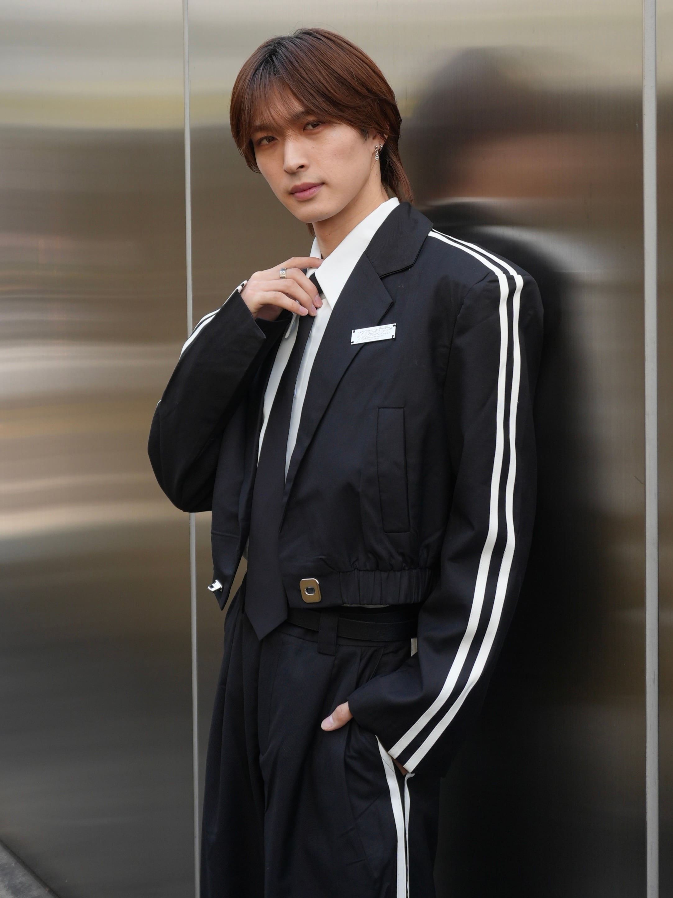 ALUDE セットアップ　黒 ALUDE SELECT】line short jacket set up(2color) | 【ALUDE】韓国