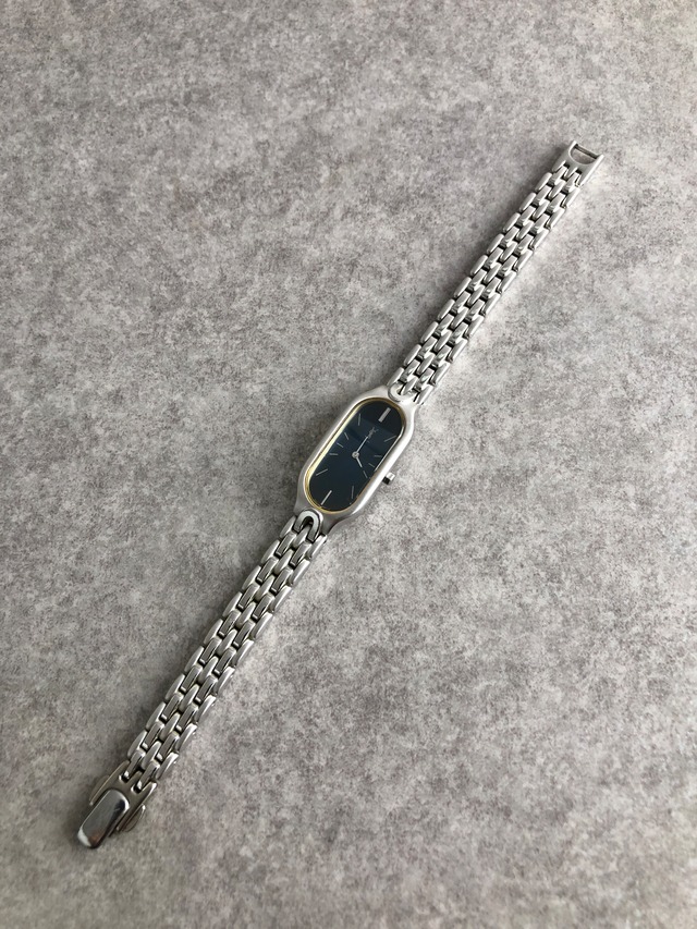Yves Saint Laurent イヴ・サンローラン 腕時計 シルバー ブルー YSL ステンレススチール 5421-H08118 クウォーツ vintage ヴィンテージ オールド wiaeny