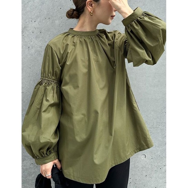 3color ボリュームスリーブ ルーズ ブラウス 24218