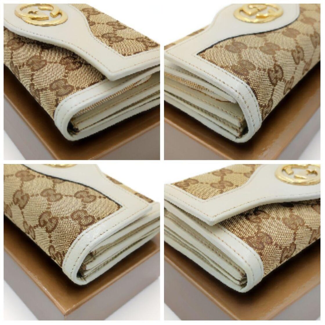 GUCCI グッチ 長財布 スーキー インターロッキング 白 GG柄 キャンバス 