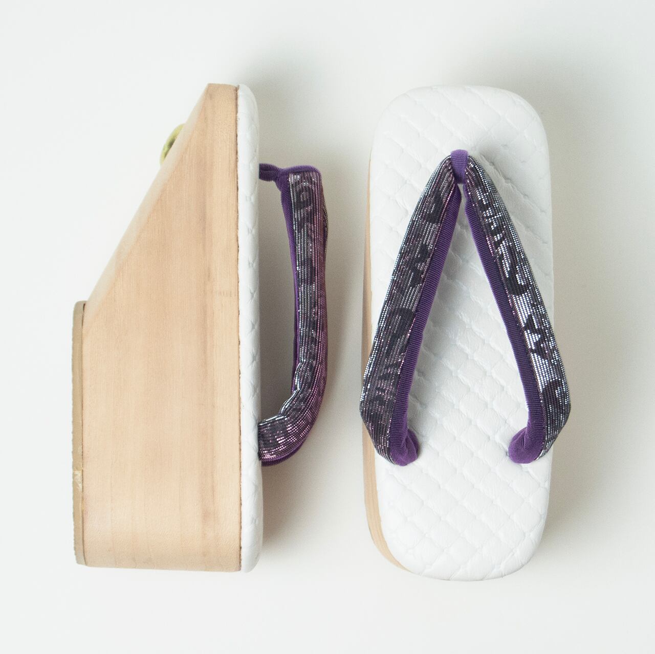 ぽっくり下駄スタッズ鼻緒ピンク