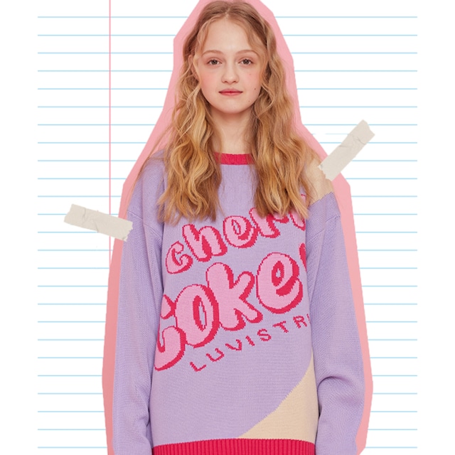 [LUV IS TRUE] MD CHERRY COKE KNIT(PINK) 正規品 韓国 ブランド TOP ニット