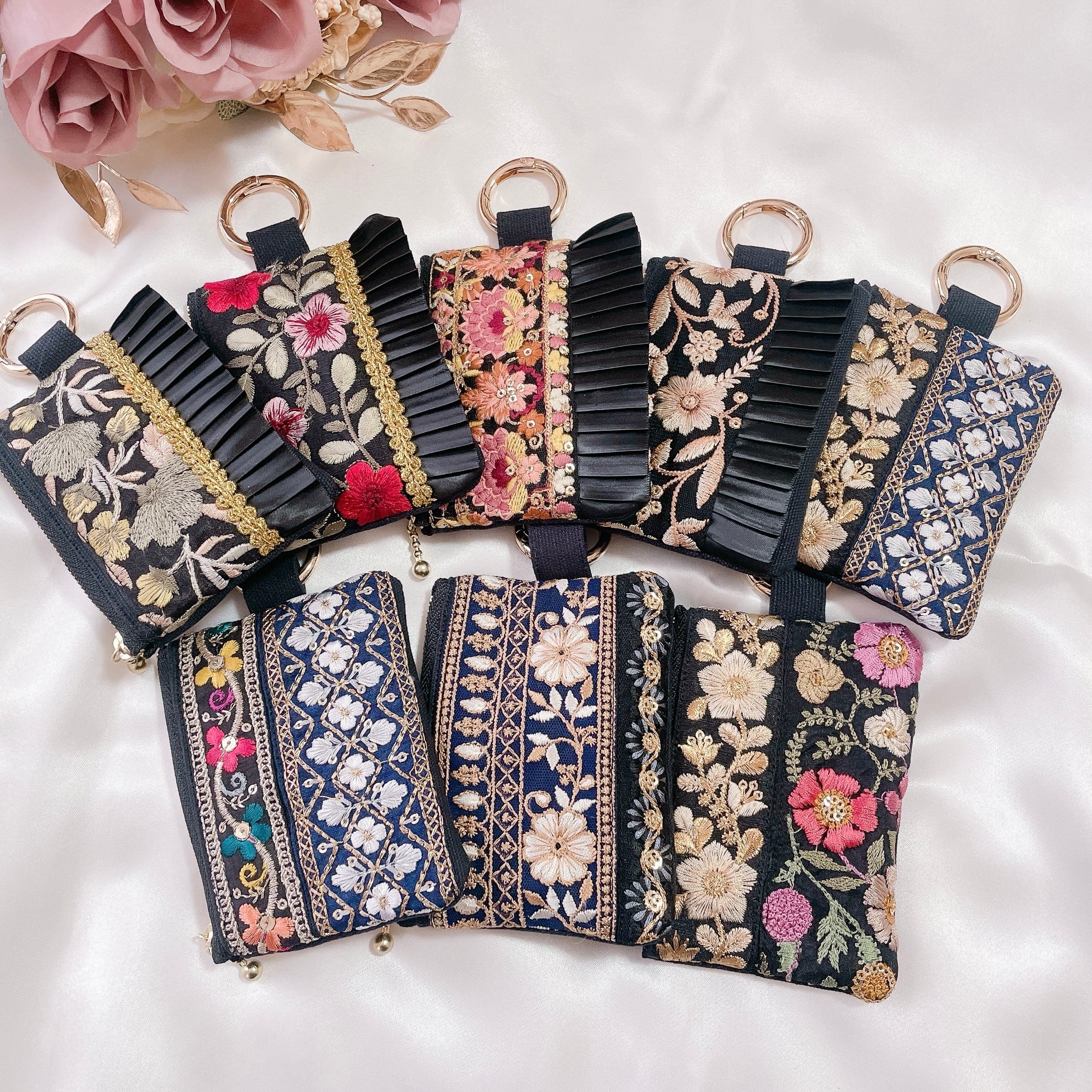 10cmファスナーポーチ インド刺繍リボン | add.y